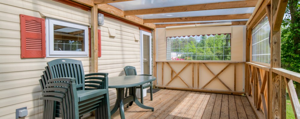 Terras huurcaravan